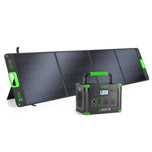 1000W Portable Power Station with 200W Solar Panel Bundle, 999Wh Solar Generator for Home Backup, Camping, RV, Emergency Power, Off-Grid Living & Outdoor Adventures