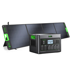 EBL 2400W Portable Power Station with 200W Solar Panel, Solar Generator Kit for Home Backup, RV Camping, Emergency Power, Off-Grid & Outdoor Adventures