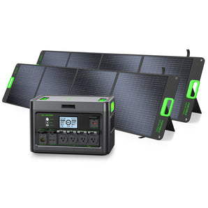 EBL 2400W Portable Power Station with 2×200W Solar Panels, Solar Generator Kit for Home Backup, RV Camping, Emergency Power, Off-Grid & Outdoor Adventures