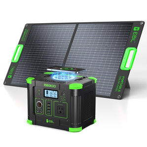 300W Portable Power Station with 100W Solar Panel, 288Wh Solar Generator for Camping