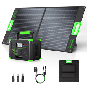 500W Portable Power Station with 100W Solar Panel, 519.48Wh Solar Generator