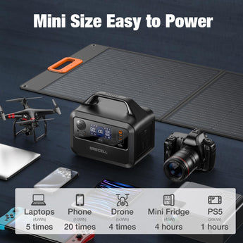 GRECELL Portable Power Station 300W with 80W Solar Panels