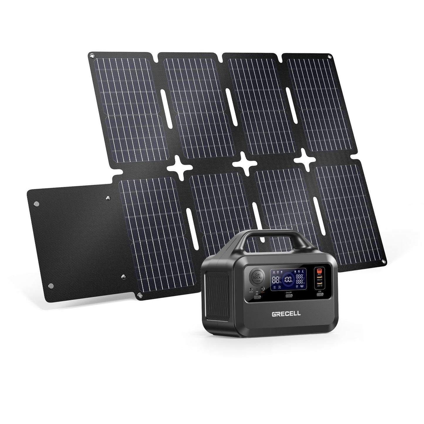 GRECELL Portable Power Station 300W with 80W Solar Panels