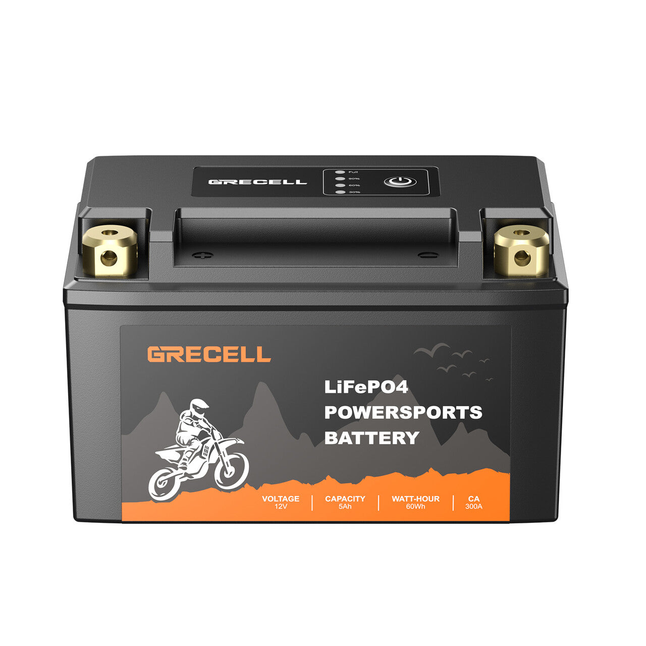 GRECELL Lithium 12V 5Ah Motorcycle LiFePO4 Battery