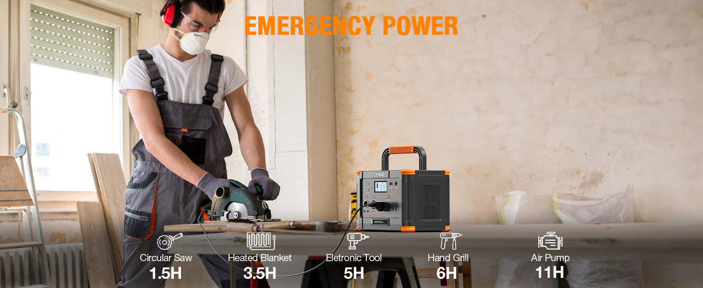 Portable Power Station 500W for Emergency Situations