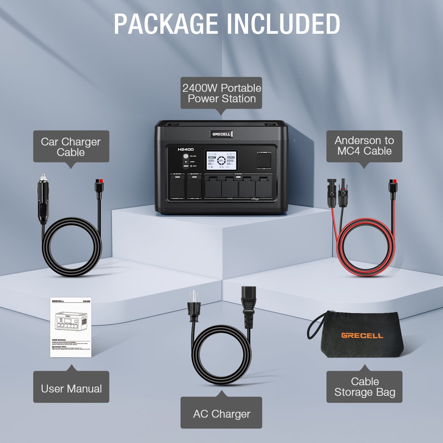 
                  
                    GRECELL Portable Power Station 2400W
                  
                