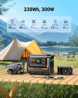EBL 300W Portable Power Station with 40W Solar Panel for Camping & Emergency Backup
