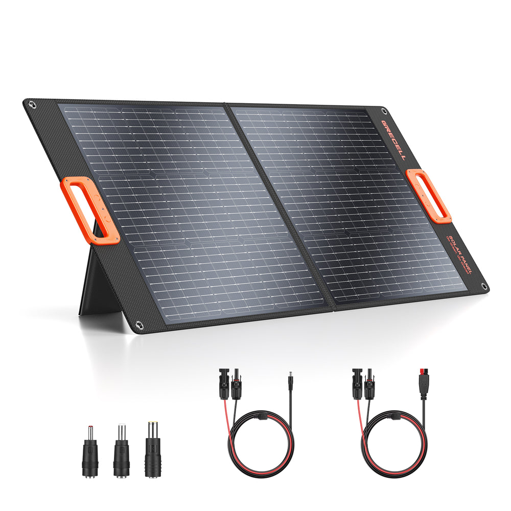 GRECELL 100W Portable Solar Panel for for Outdoor Camping - GRECELL