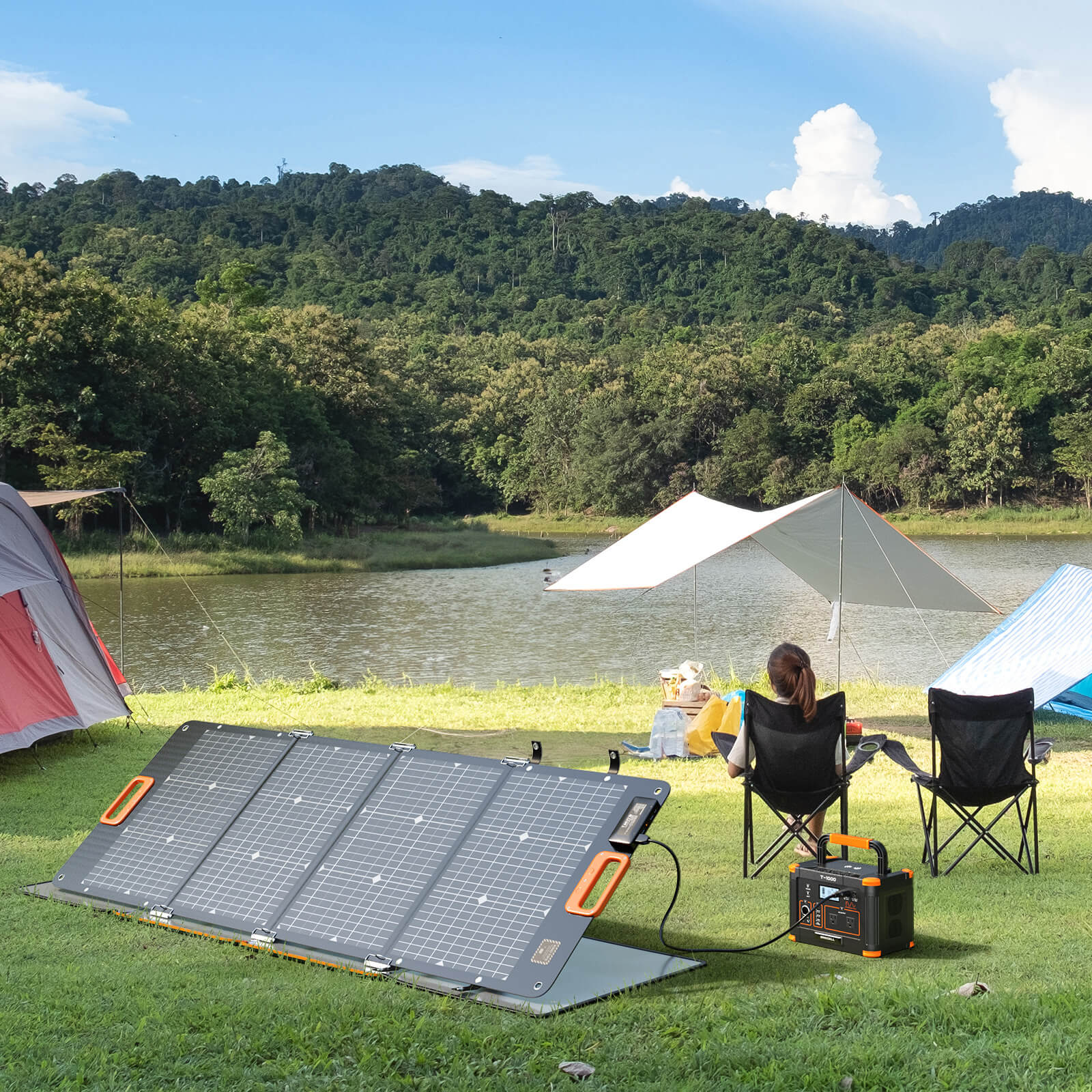 solar panel camping GRECELL 120W Bifacial Solar Panel