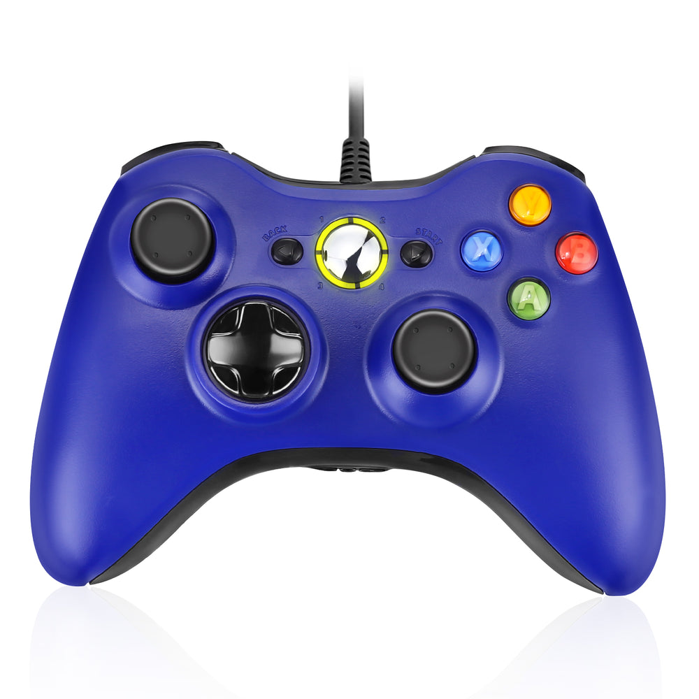 USB Wired Controller Gamepad for Microsoft Xbox 360 Console PC Win 7 8 10 Blue