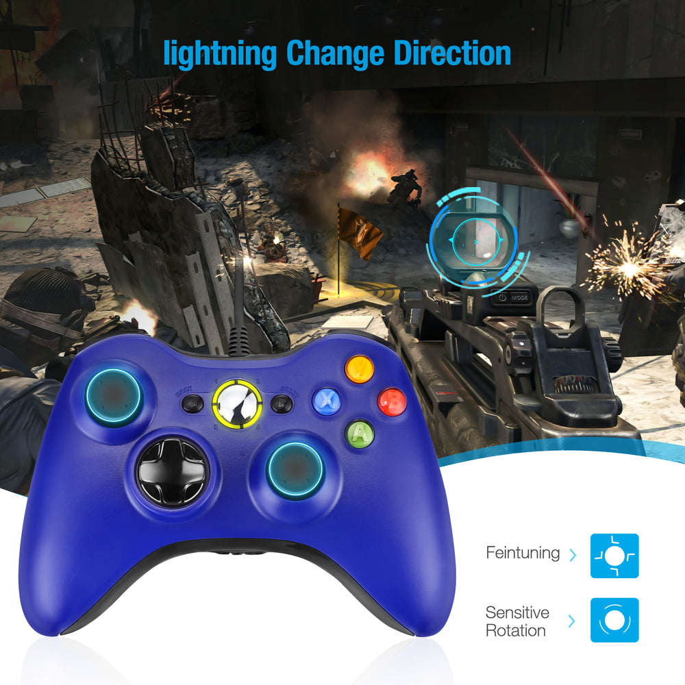 
                  
                    USB Wired Controller Gamepad for Microsoft Xbox 360 Console PC Win 7 8 10 Blue
                  
                