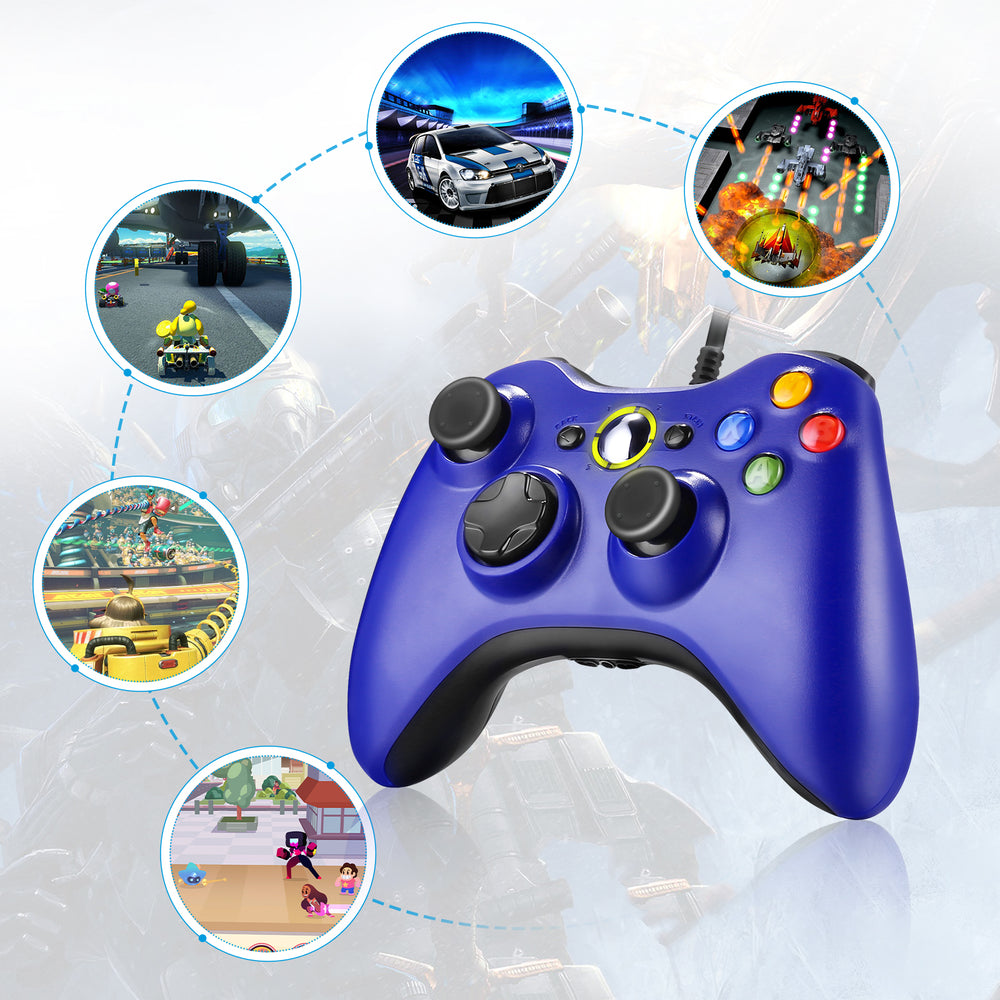 
                  
                    USB Wired Controller Gamepad for Microsoft Xbox 360 Console PC Win 7 8 10 Blue
                  
                