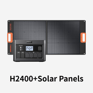 GRECELL Portable Power Station 2400W With Foldable Solar Panel