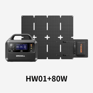 GRECELL Portable Power Station 300W with 80W Solar Panel