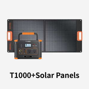 GRECELL 1000W Portable Power Station With Foldable Solar Panel