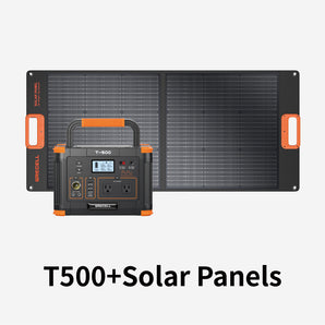 GRECELL Portable Power Station 500W with Portable Solar Panel