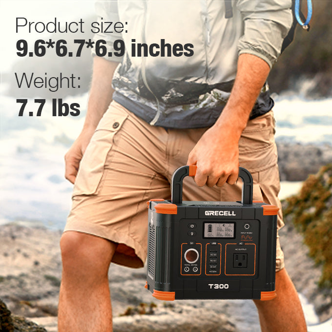 Light Weight and Portable - GRECELL Portable Power Station 300W