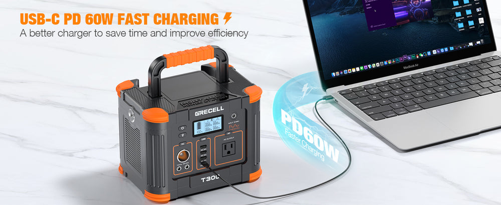 GRECELL T-300W Power Station - PD 60W Fast Charging