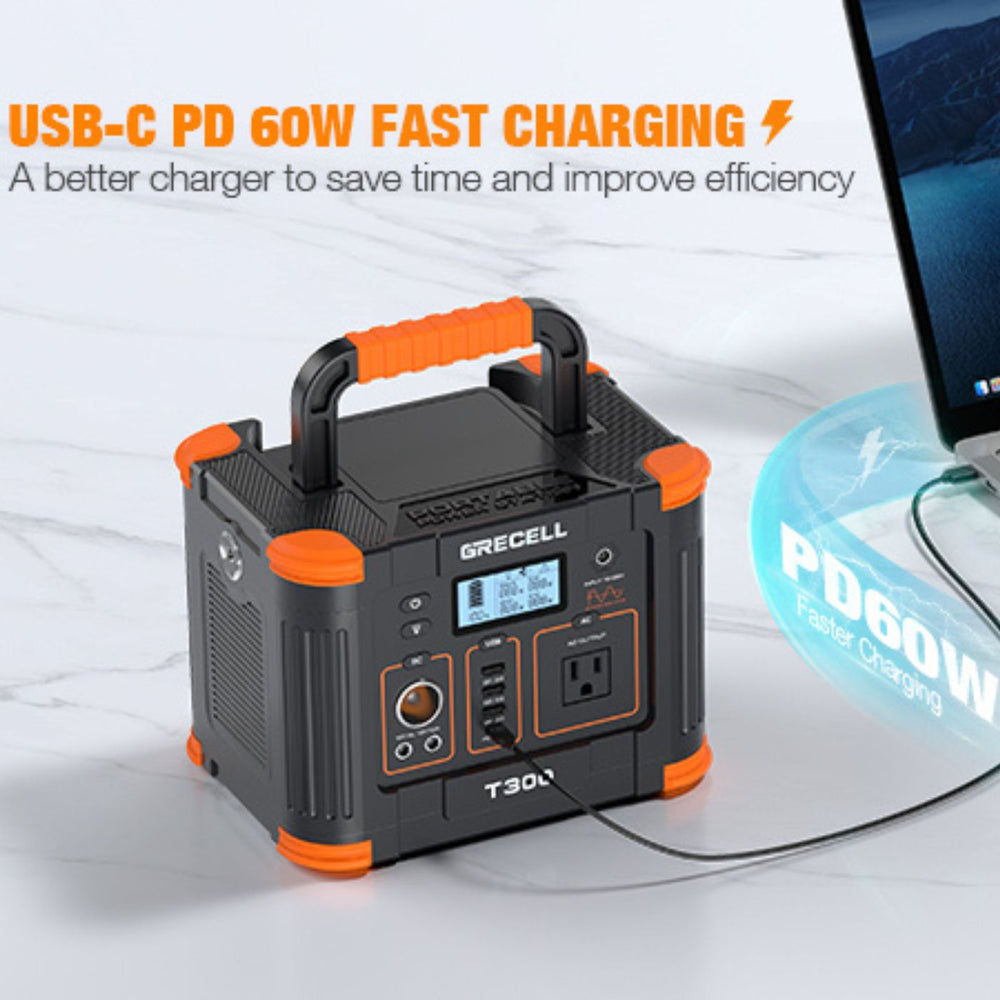GRECELL T-300W Power Station - PD 60W Fast Charging
