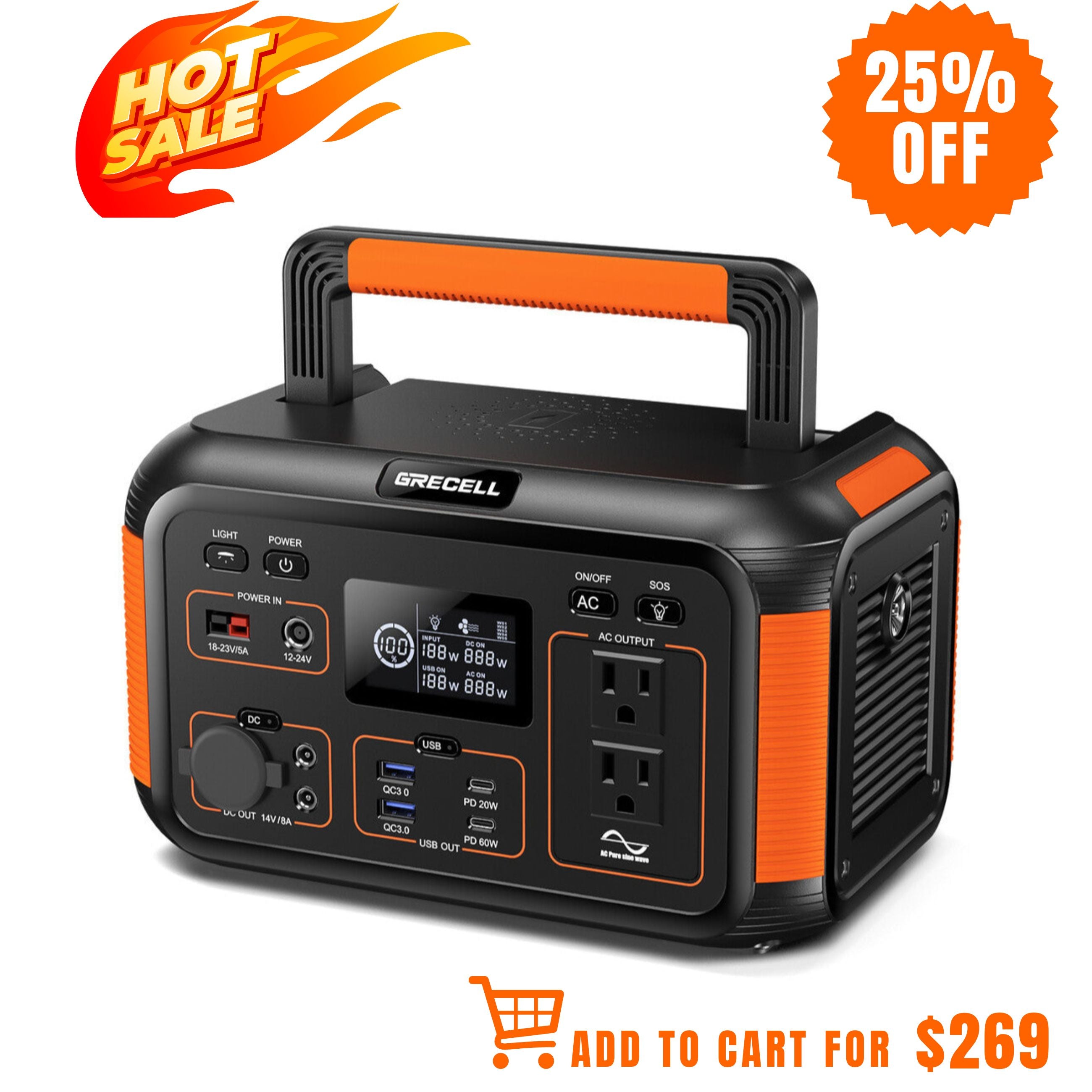 power stations for camping GRECELL Portable Power Station 500W Mini