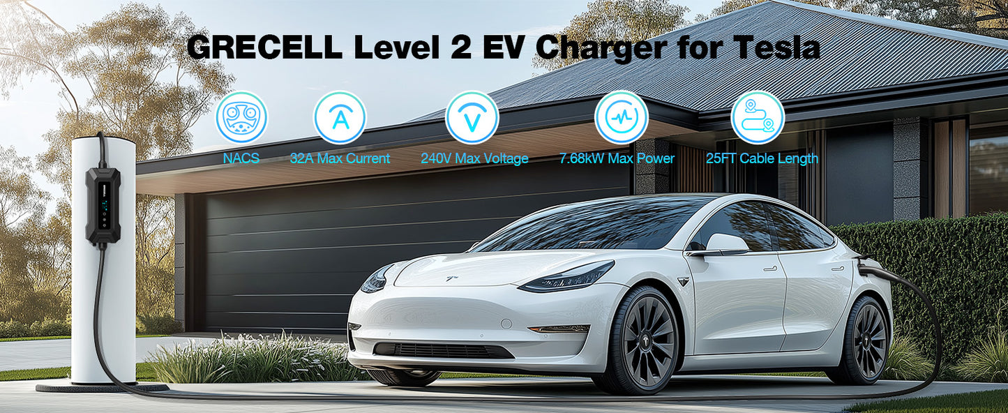 GRECELL Level 2 EV Charger for Tesla