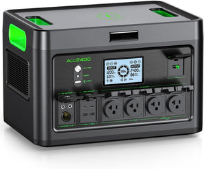 2400W Portable Power Station 1843.2Wh Solar Generator for Home Use,with 4 AC Outlets, Fast Charging,Emergency Power Backup Battery UPS for Home Outage RV/Van Trip Camping