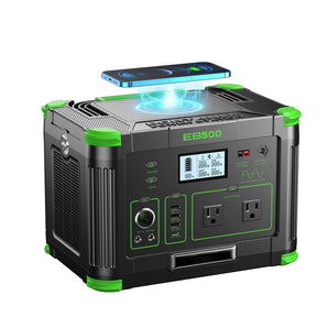 Portable Power Station 500W, 519.48Wh/140400mAh Solar Generator Backup | Lithium Battery Pack Power Supply with 2 AC Outlets, PD 60W USB-C Power Bank for Outdoor RV Camping, Home Outage, Emergency