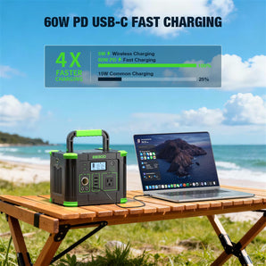 GRECELL 330W Portable Power Station 288.6Wh Solar Generator