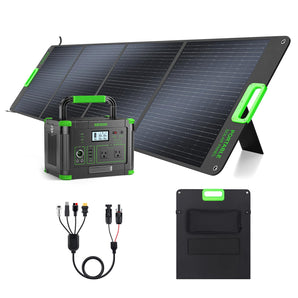 1000W Portable Power Station & 200W Foldable Solar Panel Generator Kit