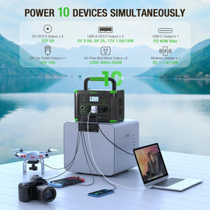 500W Portable Power Station 519.48Wh Solar Generator Backup Battery