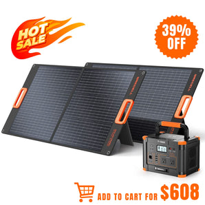 GRECELL 1000W Portable Power Station With Foldable Solar Panel