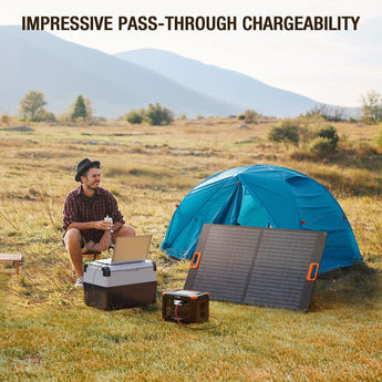 Portable Power Station 500W with Portable 100W Solar Panel