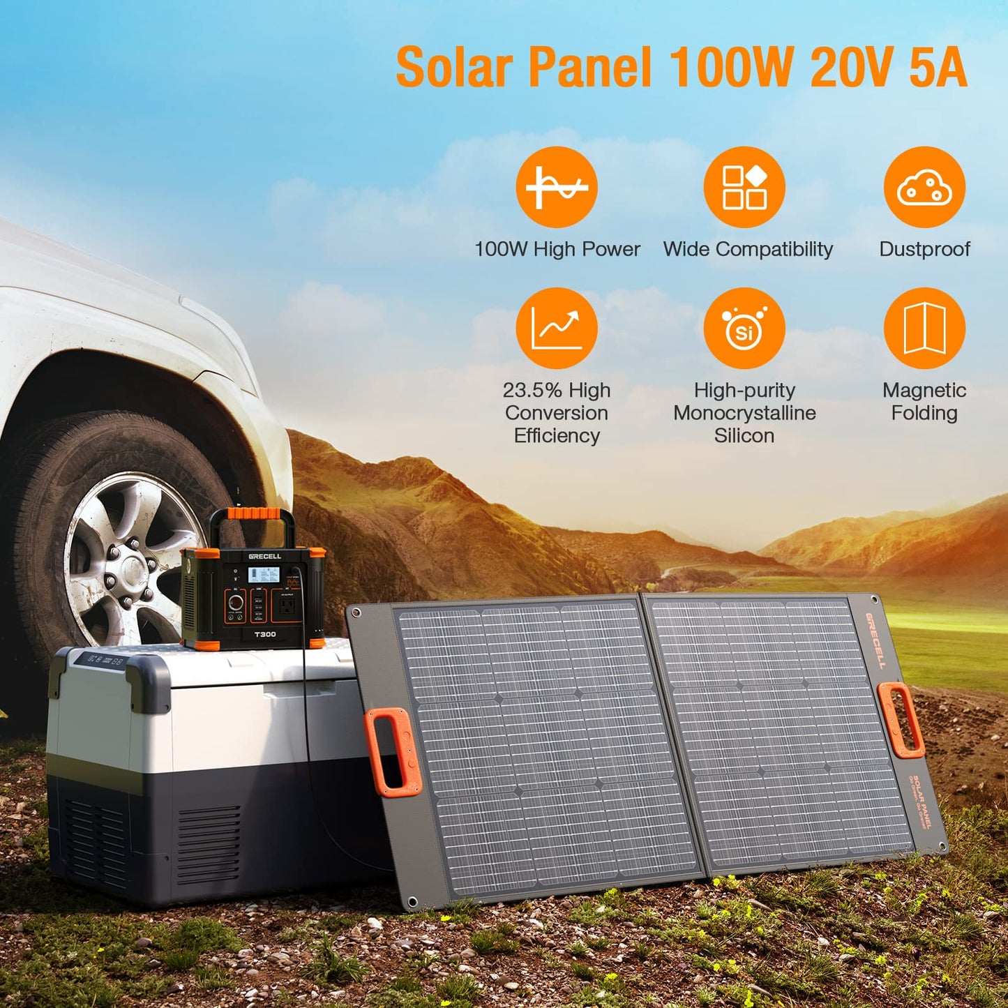 
                  
                    Portable Power Station 500W with Portable 100W Solar Panel
                  
                