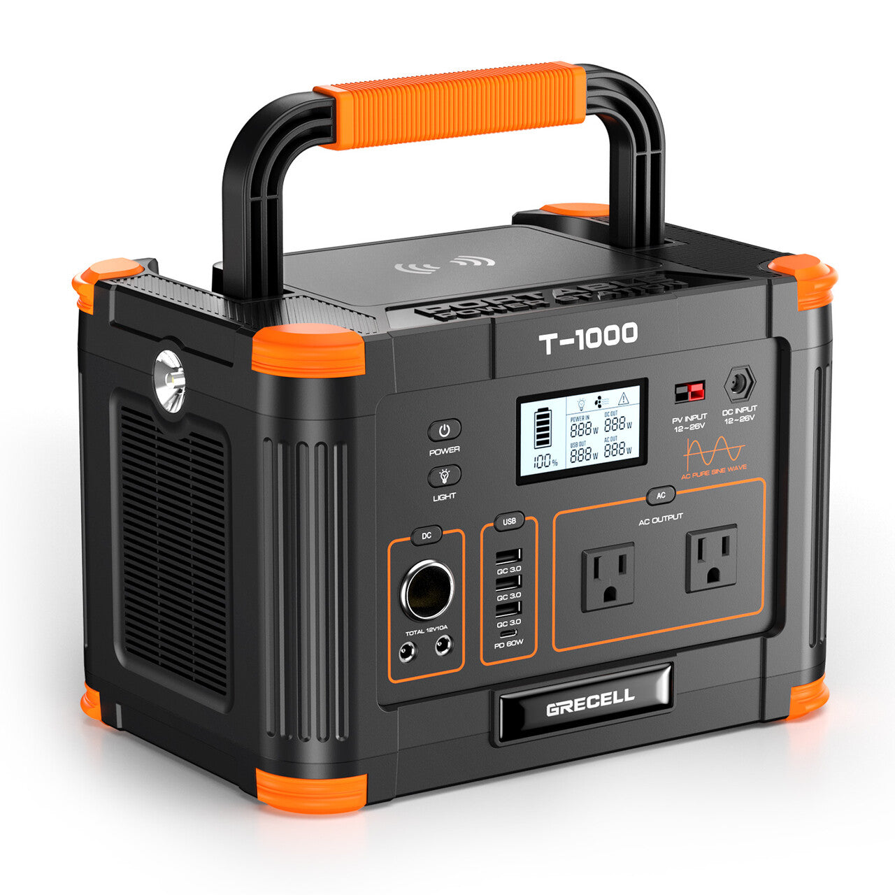 史上最も激安 Power Portable GRECELL Station GRECELL - 1000W 発電機・ポータブル電源
